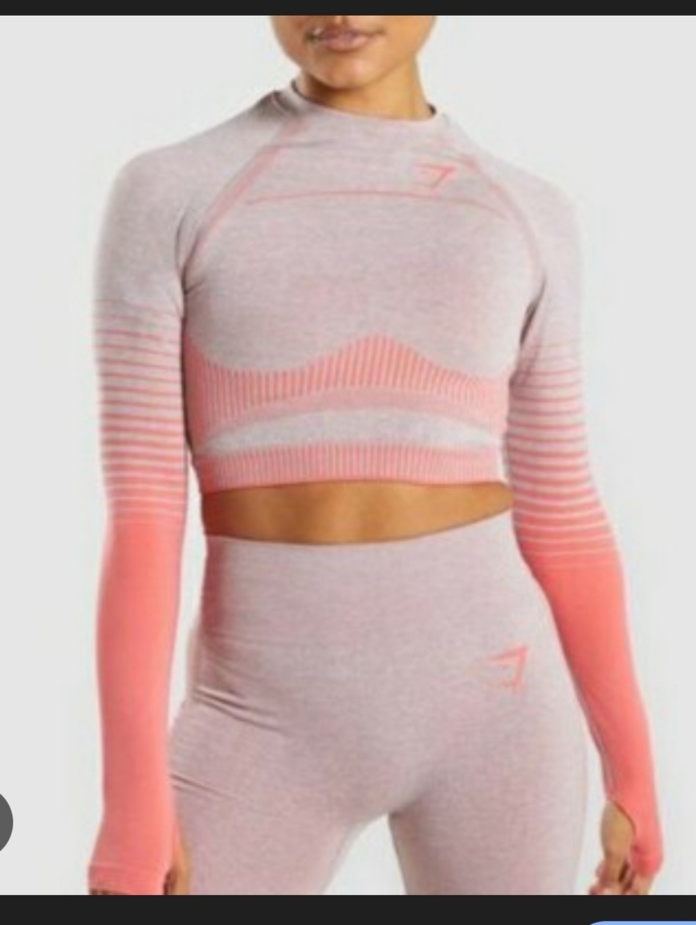 Gymshark Amplify Dry Pink Long Sleeve Cropped Athletic top Small